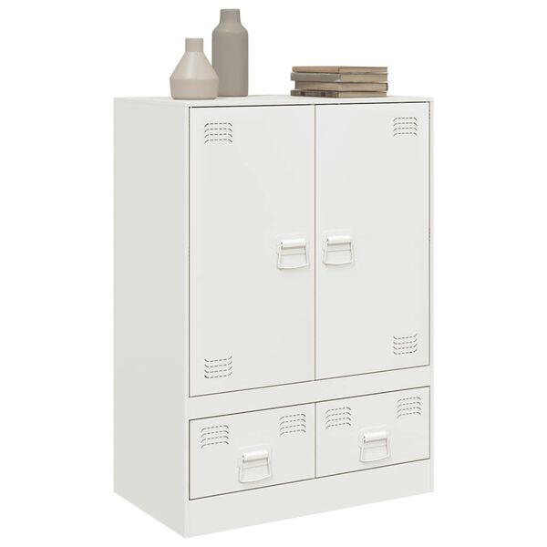 vidaXL Highboard bílý 67 x 39 x 95 cm ocel