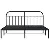 vidaXL Kovov&yacute; r&aacute;m postele s čelem čern&yacute; 180 x 200 cm