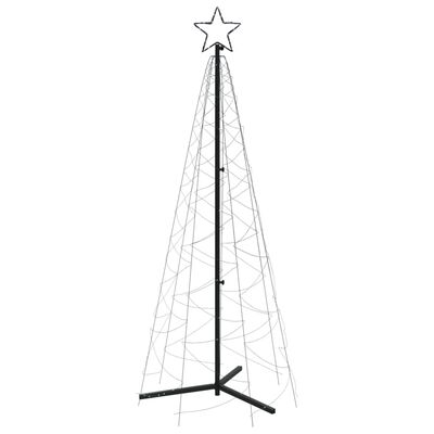 vidaXL Vánoční stromek kužel 200 studených bílých LED diod 70 x 180 cm