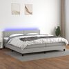 vidaXL Box spring postel s matrac&iacute; a LED světle &scaron;ed&aacute; 200x200 cm textil