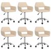 vidaXL Otočn&eacute; j&iacute;deln&iacute; židle 6 ks kr&eacute;mov&eacute; textil