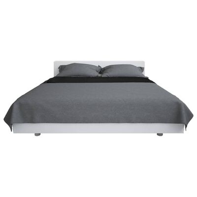 vidaXL Oboustranný prošívaný přehoz na postel 230 x 260 cm šedo-černý
