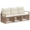 vidaXL Sada zahradn&iacute;ch pohovek 3 ks B&eacute;žov&aacute; polyratan