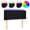 vidaXL Čelo postele s LED čern&eacute; 93 x 16 x 78/88 cm textil