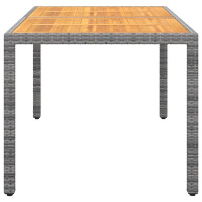 vidaXL Zahradní stůl 150 x 90 x 75 cm akáciové dřevo a polyratan šedý