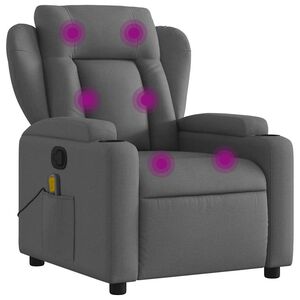 vidaXL Mas&aacute;žn&iacute; polohovac&iacute; křeslo tmavě &scaron;ed&eacute; textil