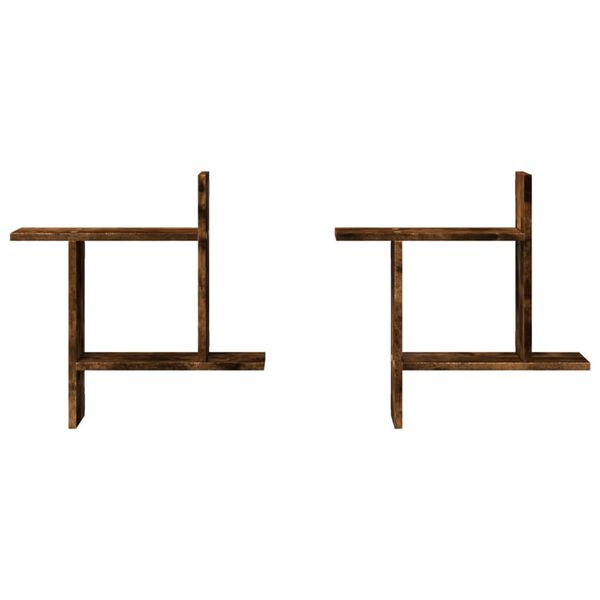 vidaXL N&aacute;stěnn&eacute; police 2 ks kouřov&yacute; dub 50x12x50 cm kompozitn&iacute; dřevo