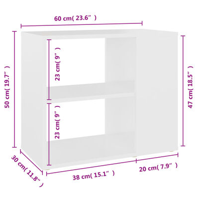 vidaXL Odkládací skříňka bílá 60 x 30 x 50 cm dřevotříska