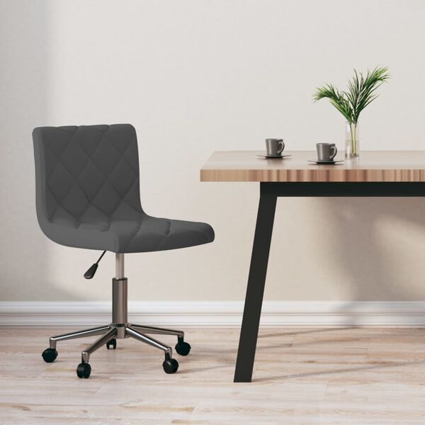 vidaXL Otočn&aacute; kancel&aacute;řsk&aacute; židle tmavě &scaron;ed&aacute; samet