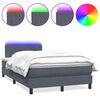vidaXL Box spring postel s matrac&iacute; a LED tmavě &scaron;ed&aacute; 120x210 cm samet