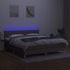 vidaXL Box spring postel s matrac&iacute; a LED taupe 180x200 cm textil