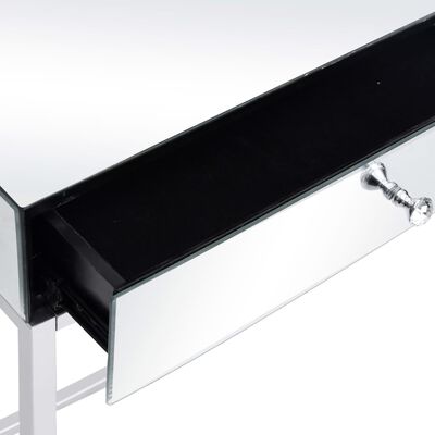 vidaXL Zrcadlový konzolový stolek z oceli a skla 107 x 33 x 77 cm