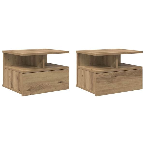 vidaXL Z&aacute;věsn&yacute; nočn&iacute; stolek 2 pcs Artisanov&yacute; dub 40 x 31 x 28 cm