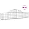 vidaXL Klenut&eacute; gabionov&eacute; ko&scaron;e 14 ks 200x30x40/60 cm pozinkovan&eacute; železo