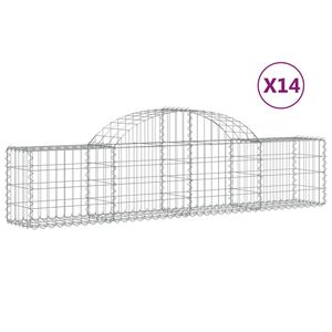 vidaXL Klenut&eacute; gabionov&eacute; ko&scaron;e 14 ks 200x30x40/60 cm pozinkovan&eacute; železo