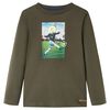 Dětsk&eacute; tričko s dlouh&yacute;m ruk&aacute;vem khaki 128