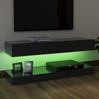 vidaXL TV skříňka s LED osvětlením šedá 120 x 35 cm