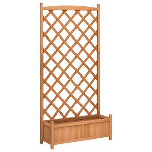 vidaXL Květin&aacute;č s mř&iacute;žkou hněd&yacute; 90 x 35 x 180 cm masivn&iacute; jedlov&eacute; dřevo