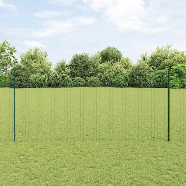 vidaXL Plot s sloupkem Zelen&aacute; 1,4 x 10 m Ocel a PVC