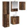 vidaXL Sada koupelnov&yacute;ch skř&iacute;něk 5 pcs Star&eacute; dřevo 50 x 14,5 x 70 cm