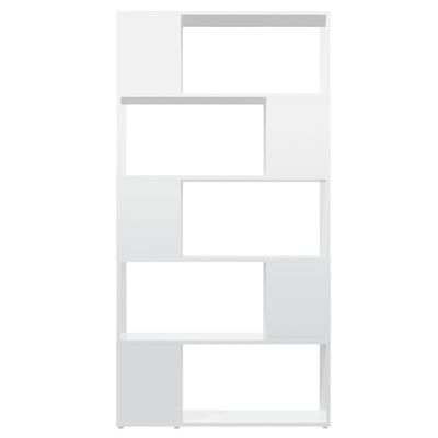 vidaXL Knihovna / zástěna bílá vysoký lesk 80x24x155 cm dřevotříska