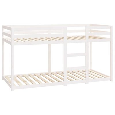 vidaXL Patrová postel bílá 90 x 200 cm masivní borové dřevo