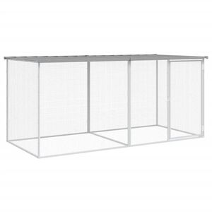 vidaXL Klec pro kuřata se střechou světle &scaron;ed&aacute; 203 x 98 x 90 cm pozinkovan&aacute; ocel