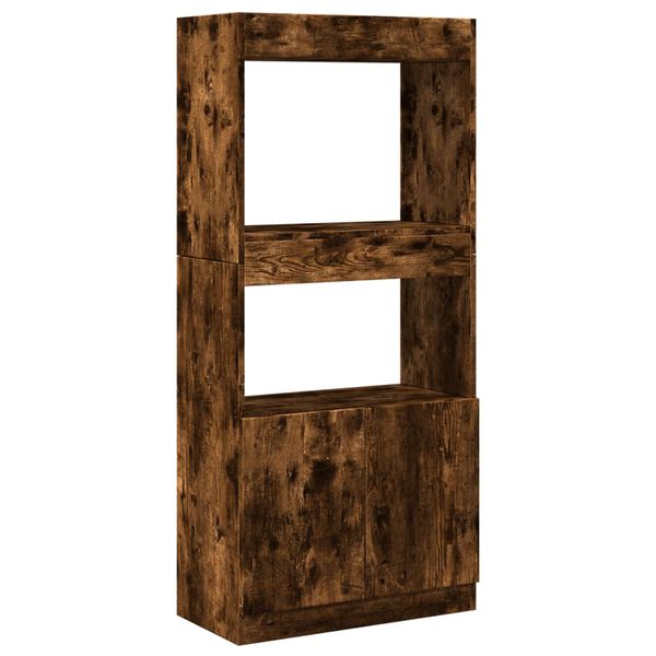 vidaXL Skř&iacute;ň highboard kouřov&yacute; dub 63 x 33 x 140 cm kompozitn&iacute; dřevo