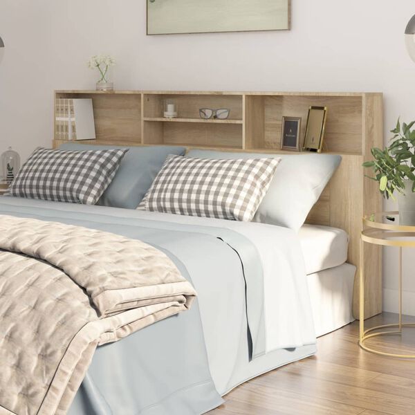 vidaXL Čelo postele s úložným prostorem dub sonoma 200 x 19 x 103,5 cm