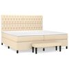 vidaXL Box spring postel s matrac&iacute; kr&eacute;mov&aacute; 200x200 cm textil