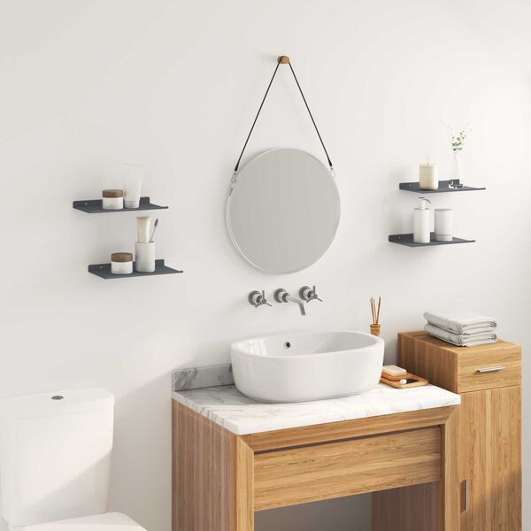 vidaXL Plovouc&iacute; police N&aacute;stěnn&yacute; 4 pcs Antracit 30 x 18 x 2,5 cm Ocel