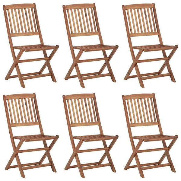 vidaXL Skl&aacute;dac&iacute; zahradn&iacute; židle s podu&scaron;kami 6 ks masivn&iacute; ak&aacute;ciov&eacute; dřevo