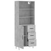 vidaXL Skř&iacute;ň highboard betonově &scaron;ed&aacute; 69,5x34x180 cm kompozitn&iacute; dřevo