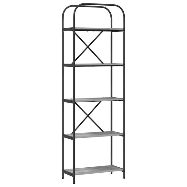 vidaXL Knihovna &Scaron;ed&aacute; Sonoma 60 x 30 x 183 cm Kompozitn&iacute; dřevo