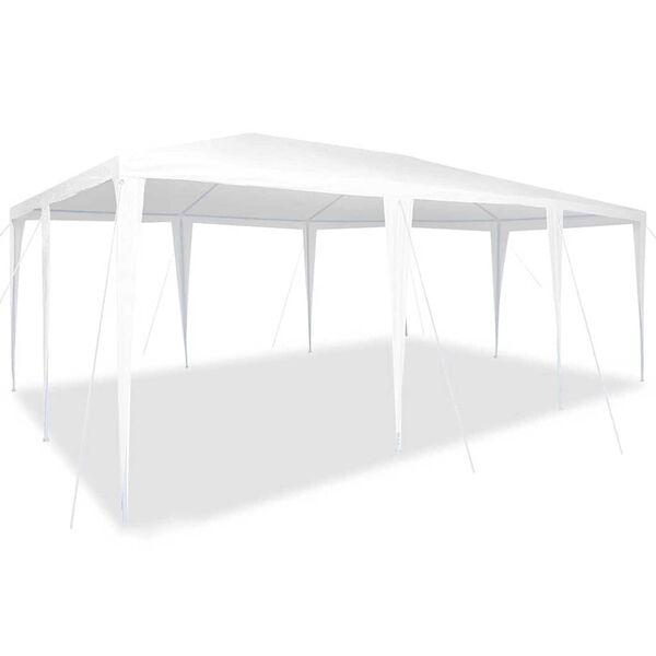 vidaXL Party Stan B&iacute;l&aacute; 600 x 400 x 266 cm Polyethylen a ocel