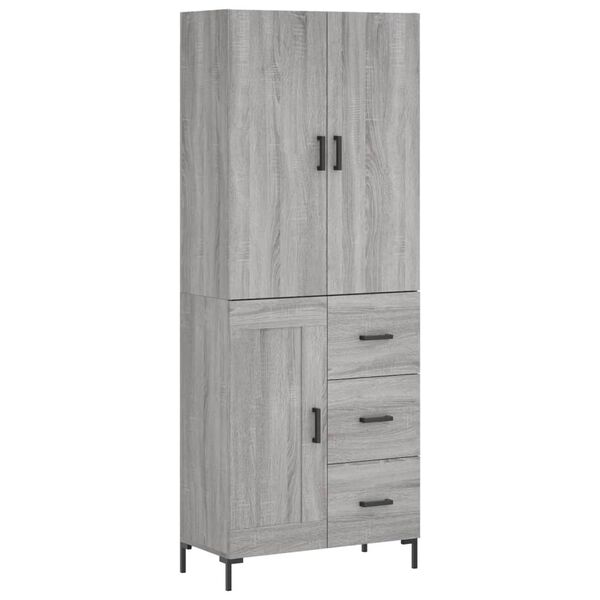 vidaXL Skř&iacute;ň highboard &scaron;ed&aacute; sonoma 69,5 x 34 x 180 cm kompozitn&iacute; dřevo