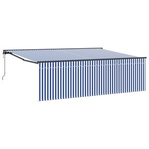 vidaXL Stahovac&iacute; mark&yacute;za Modr&aacute; a b&iacute;l&aacute; 400 &times; 300 cm Polyester a hlin&iacute;k