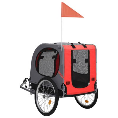 vidaXL Vozík za kolo pro psa červeno-černý