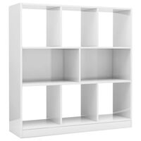 vidaXL Knihovna bílá s vysokým leskem 97,5 x 29,5 x 100 cm dřevotříska