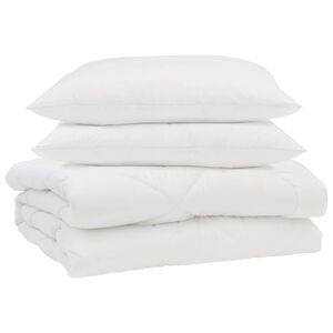 vidaXL Letn&iacute; přikr&yacute;vka s pol&scaron;t&aacute;řem 3 pcs B&iacute;l&aacute; Mikrovl&aacute;kno