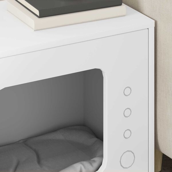 vidaXL Kočič&iacute; dům B&iacute;l&aacute; 51 x 30 x 42 cm kompozitn&iacute; dřevo