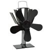 vidaXL Teplem poh&aacute;něn&yacute; ventil&aacute;tor na kamna 5 lopatek čern&yacute;