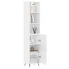 vidaXL Skř&iacute;ň highboard b&iacute;l&aacute; s vysok&yacute;m leskem 34,5x34x180 cm kompozit
