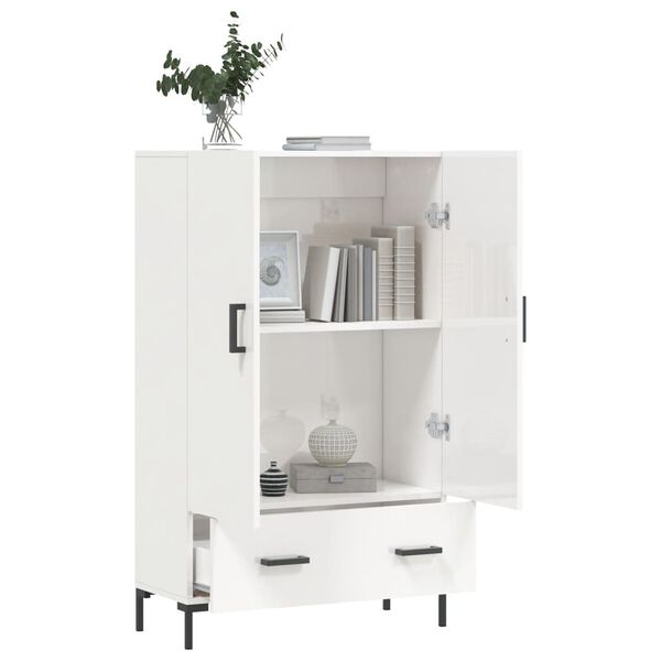 vidaXL Skř&iacute;ň highboard leskl&aacute; b&iacute;l&aacute; 69,5 x 31 x 115 cm kompozitn&iacute; dřevo
