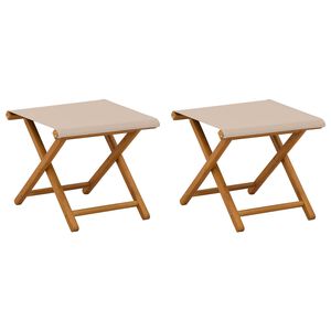 vidaXL Dekorativn&iacute; křeslo 2 pcs Masivn&iacute; eukalyptov&eacute; dřevo B&eacute;žov&aacute;