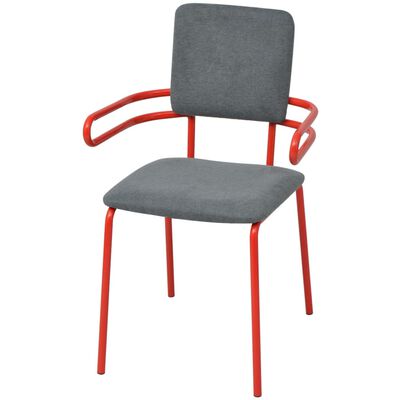 vidaXL Jídelní židle 2 ks červené a šedé textil
