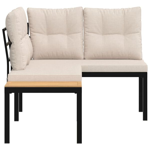 vidaXL Zahradn&iacute; lavice 2 ks s podu&scaron;kami čern&eacute; pr&aacute;&scaron;kově lakovan&aacute; ocel