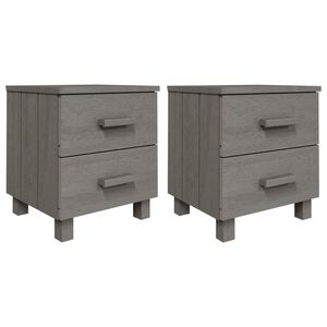 vidaXL Nočn&iacute; stolky HAMAR 2 ks světle &scaron;ed&eacute; 40x35x44,5 cm masivn&iacute; dřevo