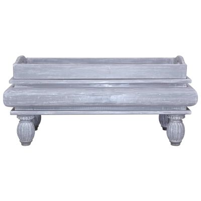 vidaXL Konferenční stolek šedý 90 x 50 x 40 cm masivní mahagon
