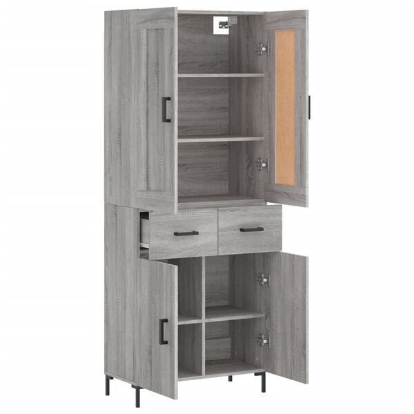 vidaXL Skříň highboard šedá sonoma 69,5 x 34 x 180 cm kompozitní dřevo
